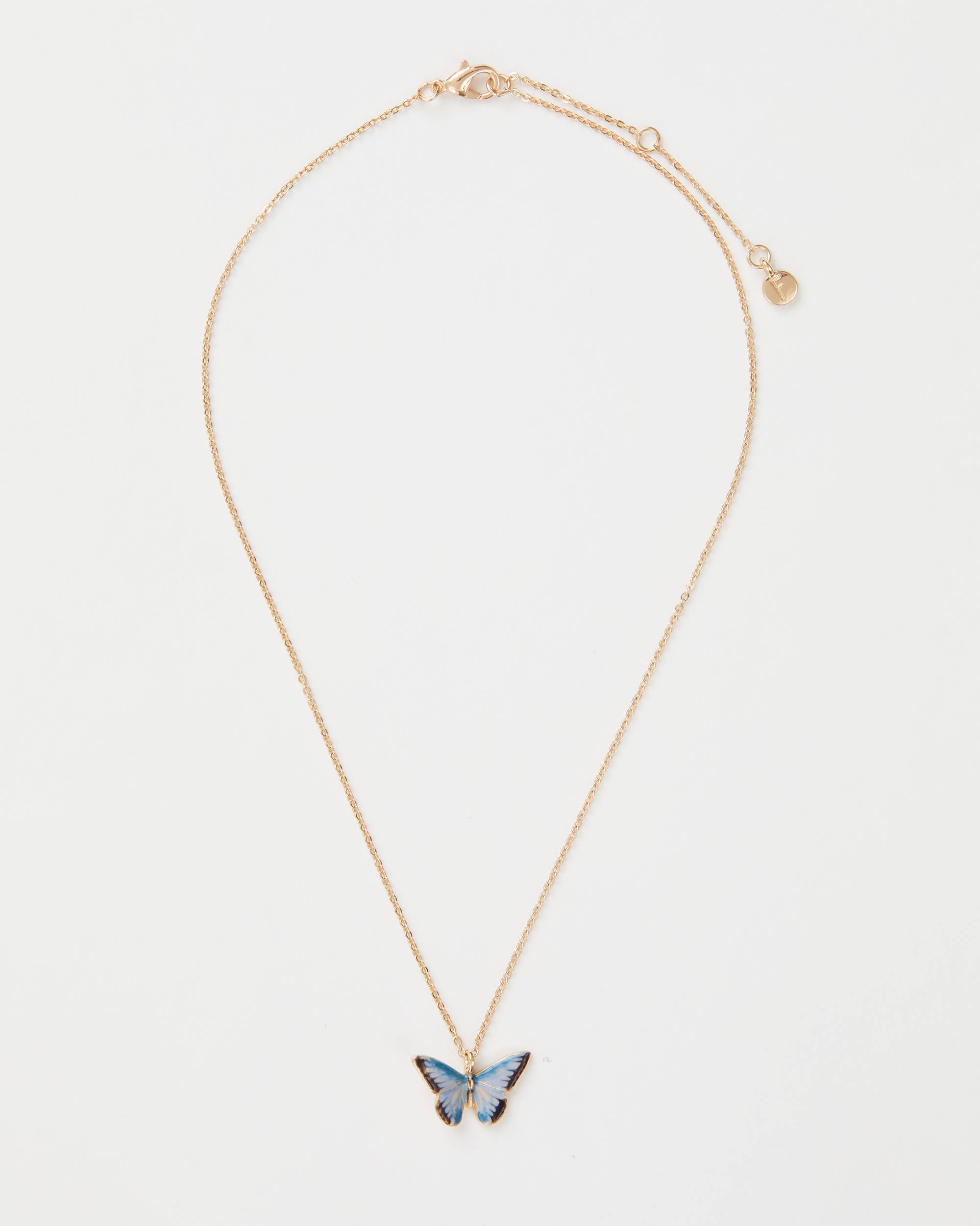 Blauwe vlinder ketting