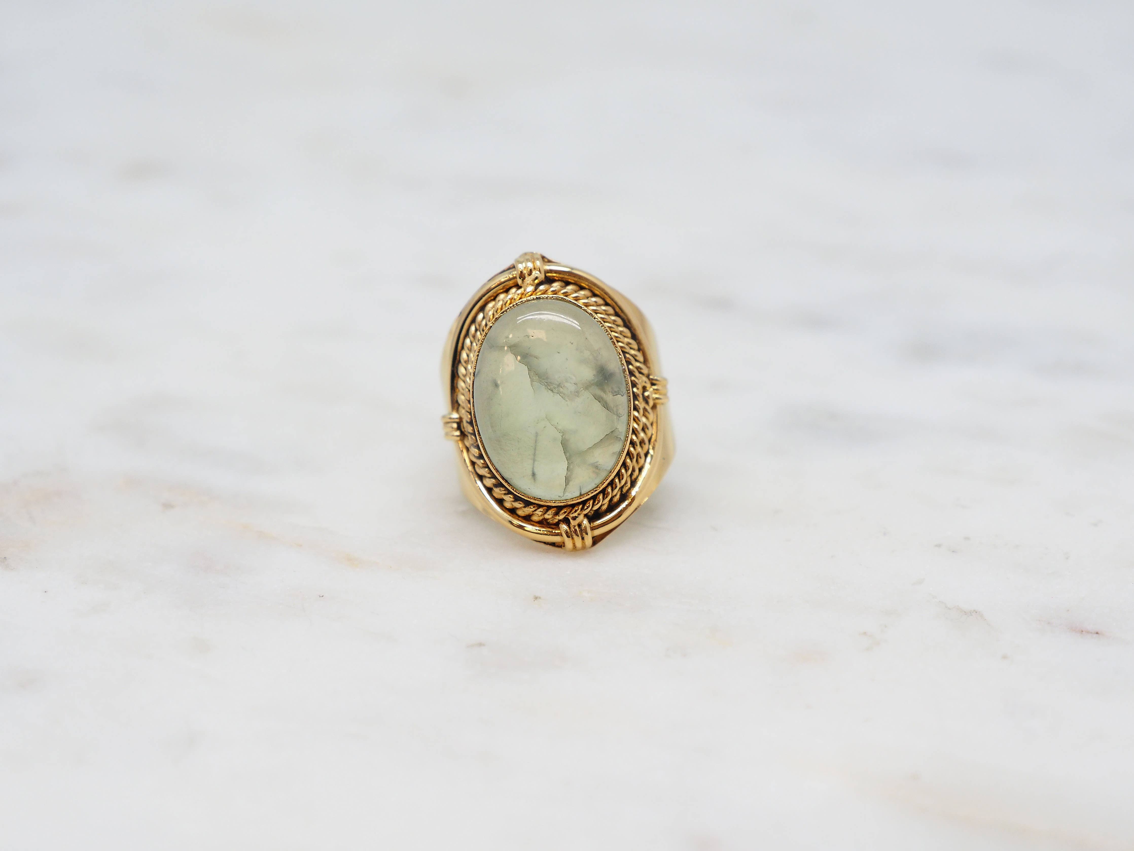 Prehnite Rope Ring