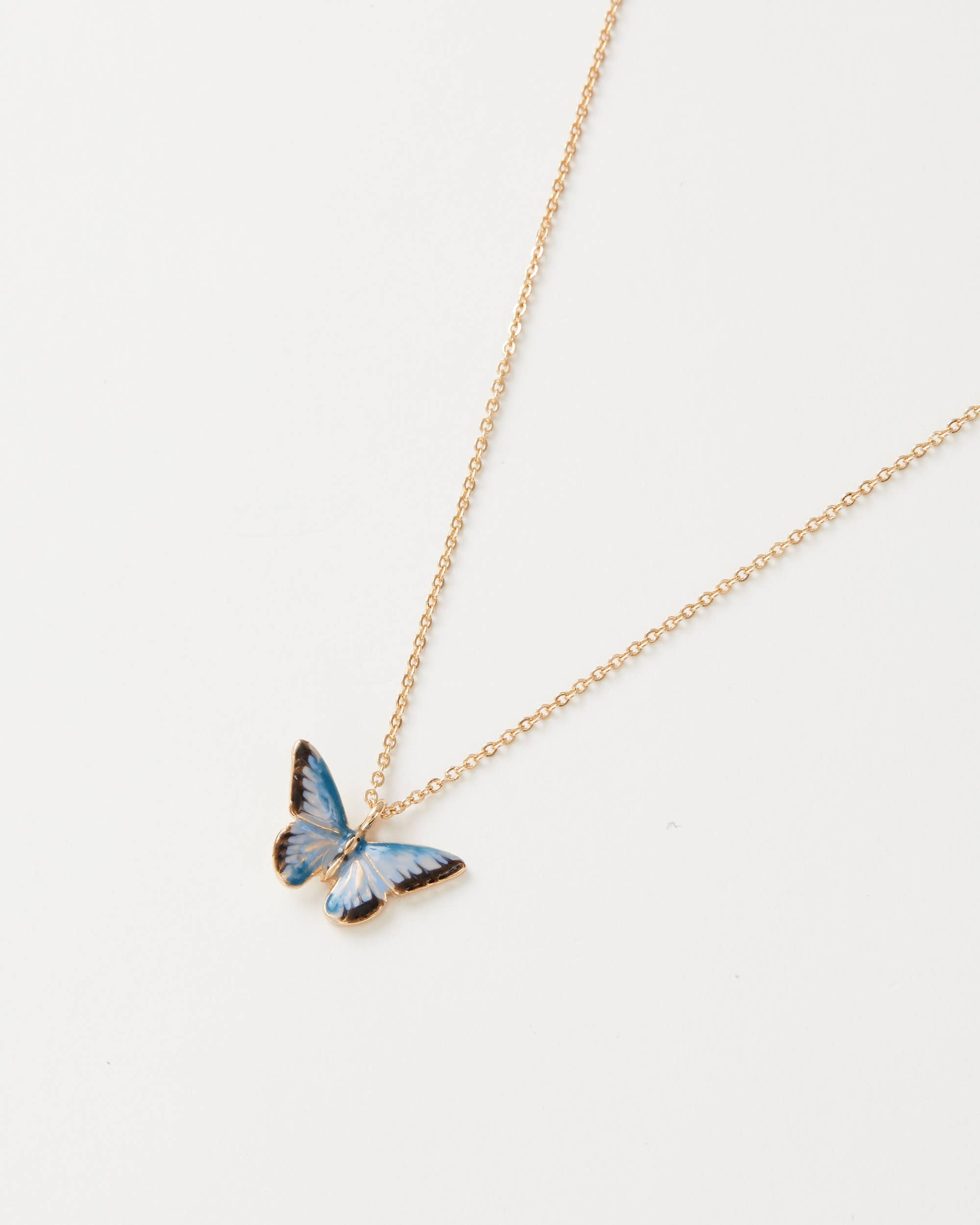 Blauwe vlinder ketting