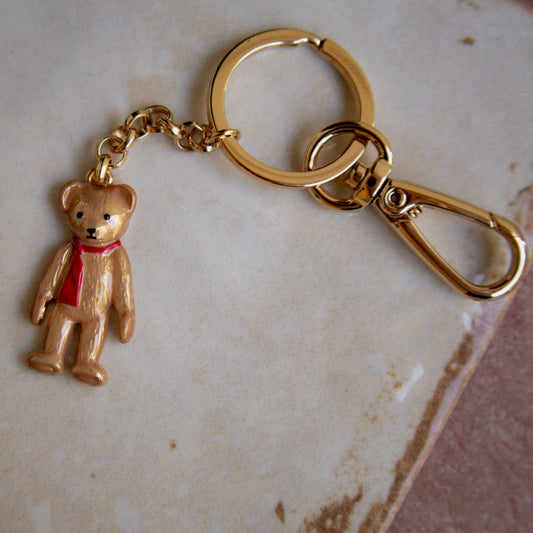 Enamel Teddy Key Ring