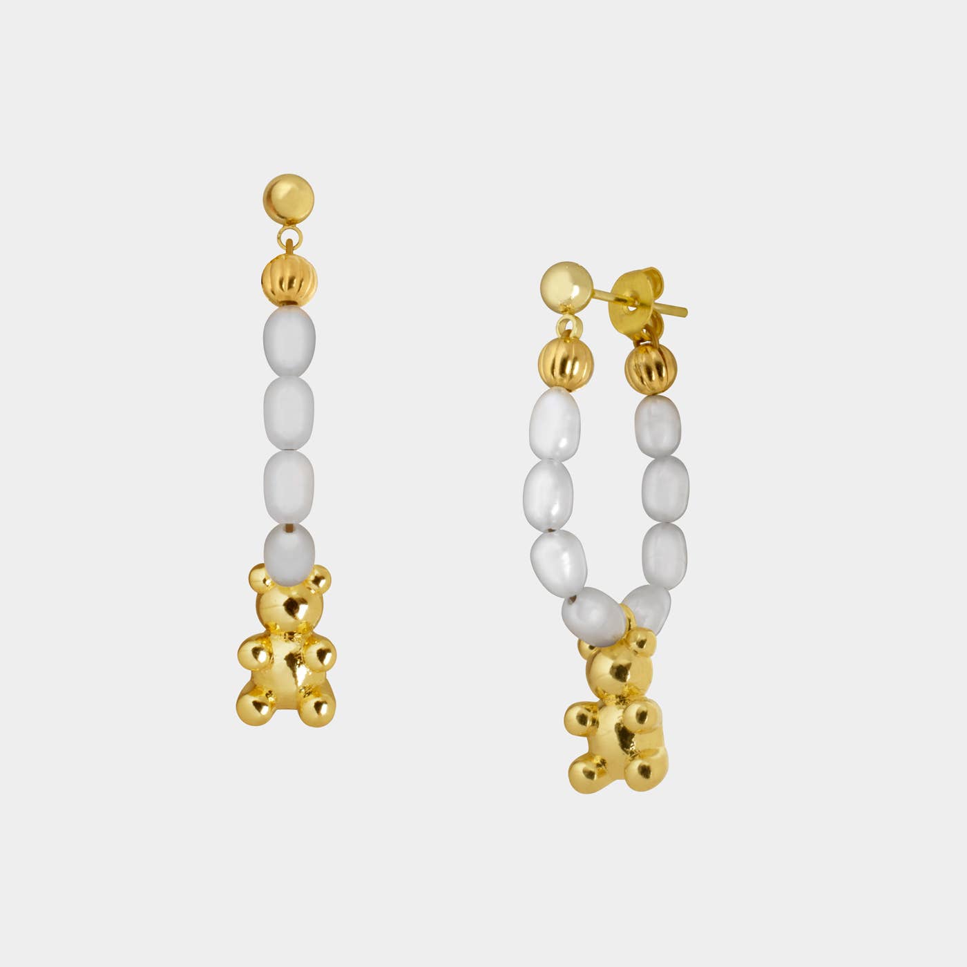 Aria Bear Pearl Earrings